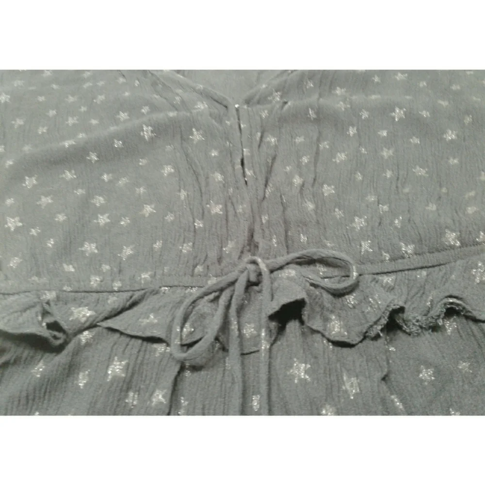 H&M black silver star ruffle sleeveless romper 12